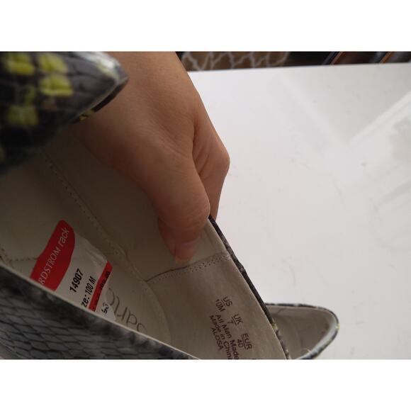 Nordstroms Frank Sarto snakeskin tassel loafers style alosa 10 W blk Gry Preppy - Picture 5 of 7